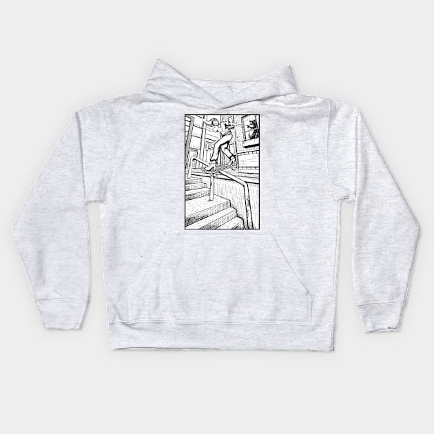 Backside Lipslide in High Heels Kids Hoodie by Octomanart